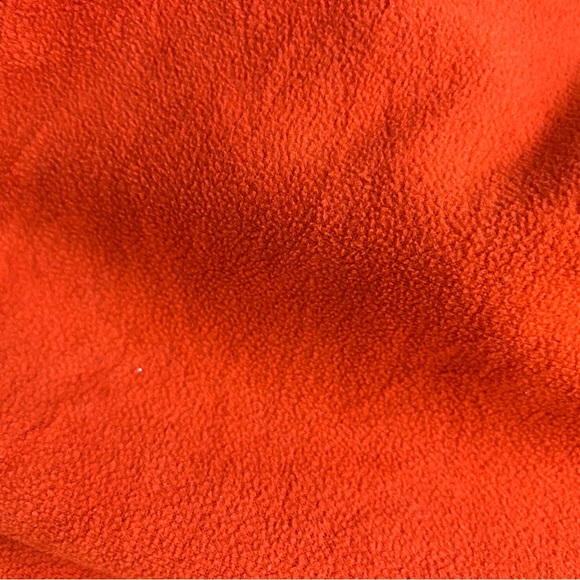 The North Face Sz M Orange Fleece Pullover Quarter Zip Sleeve Pocket Finger Hole - Picture 9 of 9